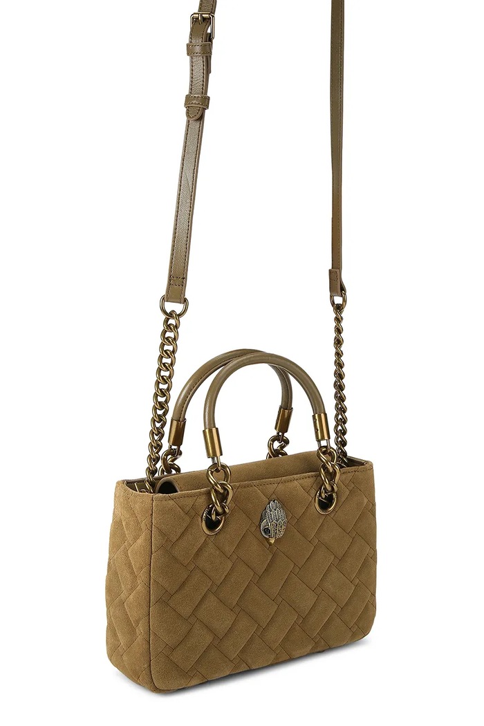 Kurt Geiger London torebka crossbody damska zamszowa KENSINGTON 4376833209 brązowy AW26