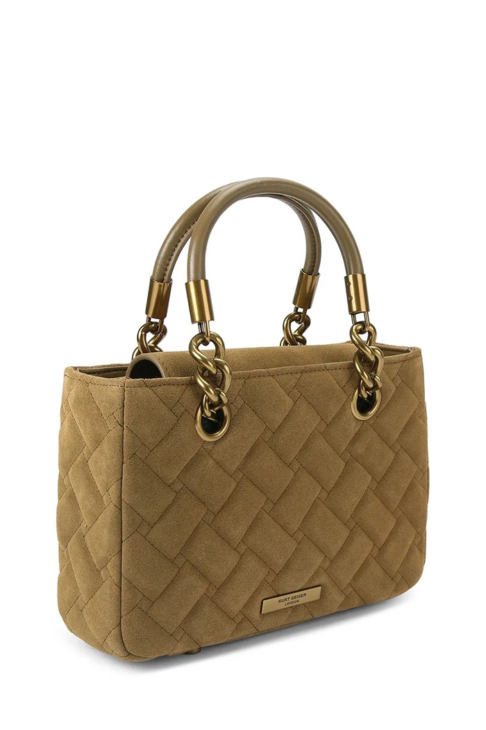 Akcesoria Kurt Geiger London torebka crossbody damska zamszowa KENSINGTON 4376833209 brązowy