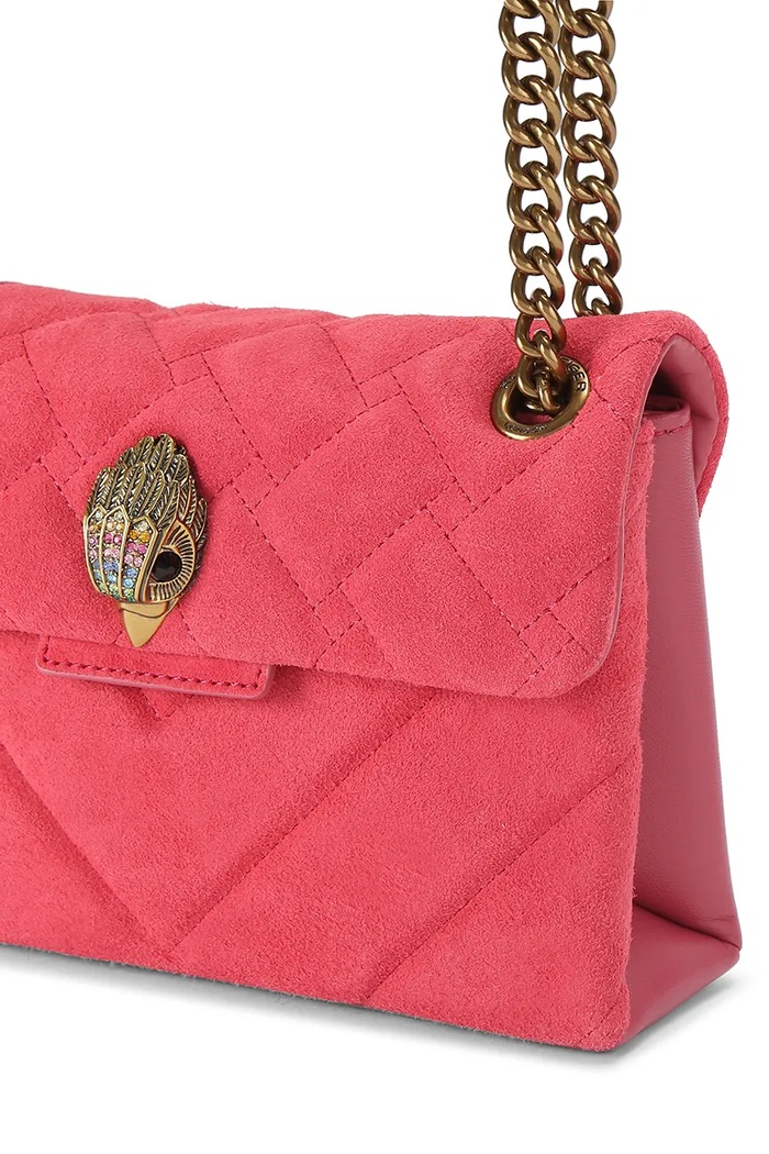 Kurt Geiger London torebka crossbody damska zamszowa KENSINGTON różowy 5017357219