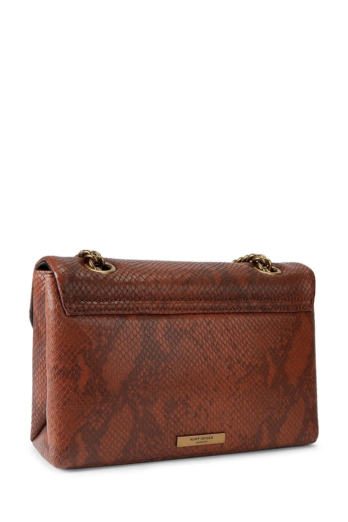 Akcesoria Kurt Geiger London torebka crossbody damska skórzana KENSINGTON 5021530719 brązowy