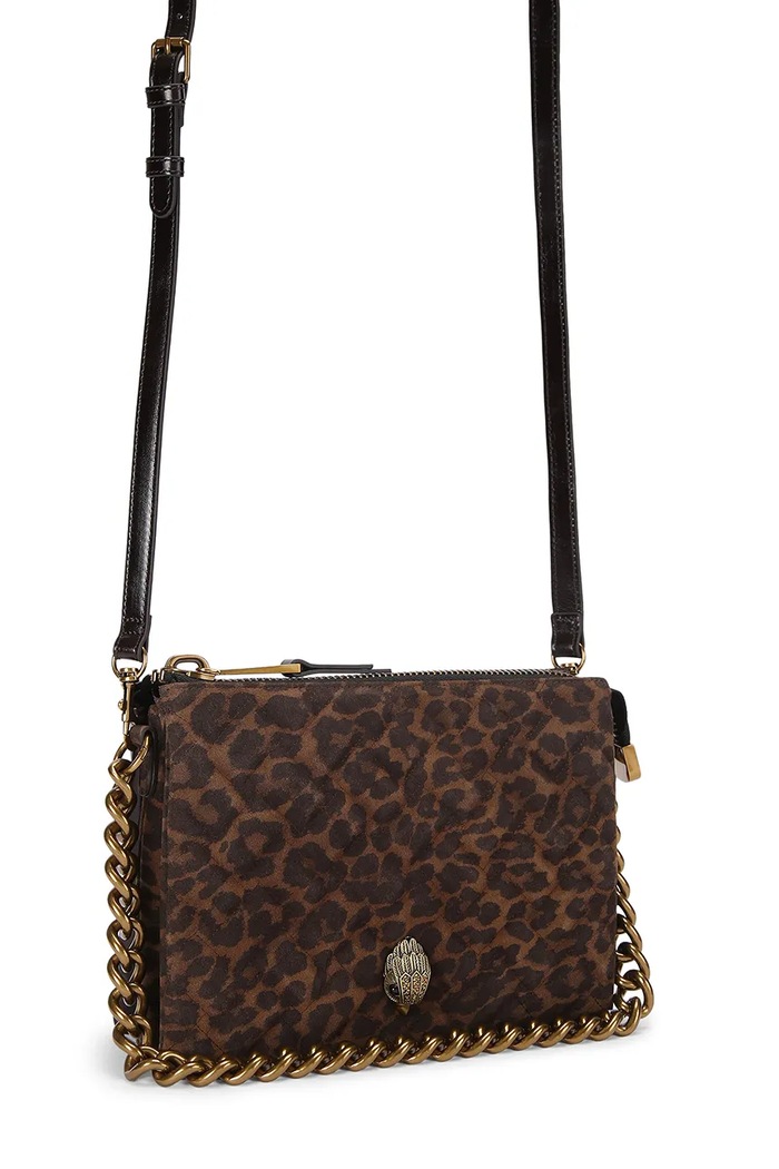 Kurt Geiger London torebka crossbody damska skórzana KENSINGTON 3571935289 brązowy AW26