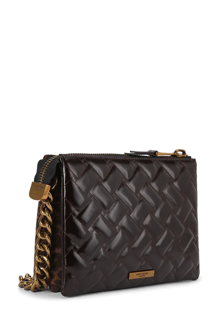 Akcesoria Kurt Geiger London torebka crossbody damska skórzana KENSINGTON 3571935289 brązowy