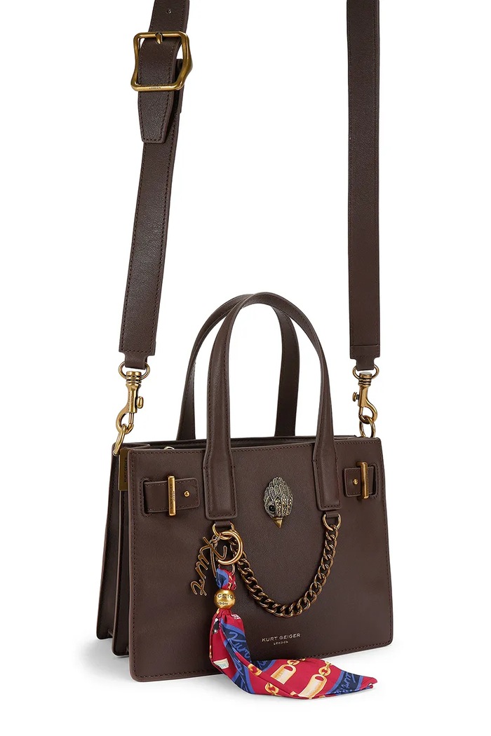 Kurt Geiger London torebka shopper damska skórzana SLOANE 5838630109 brązowy AW26