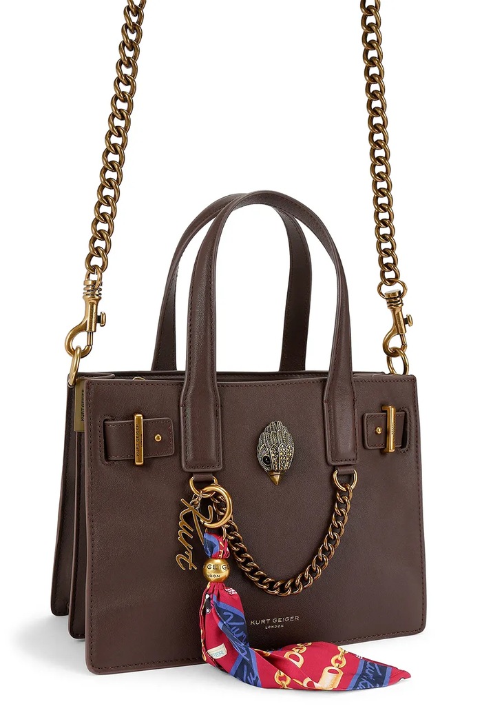 Kurt Geiger London torebka shopper damska skórzana SLOANE 5838630109 brązowy