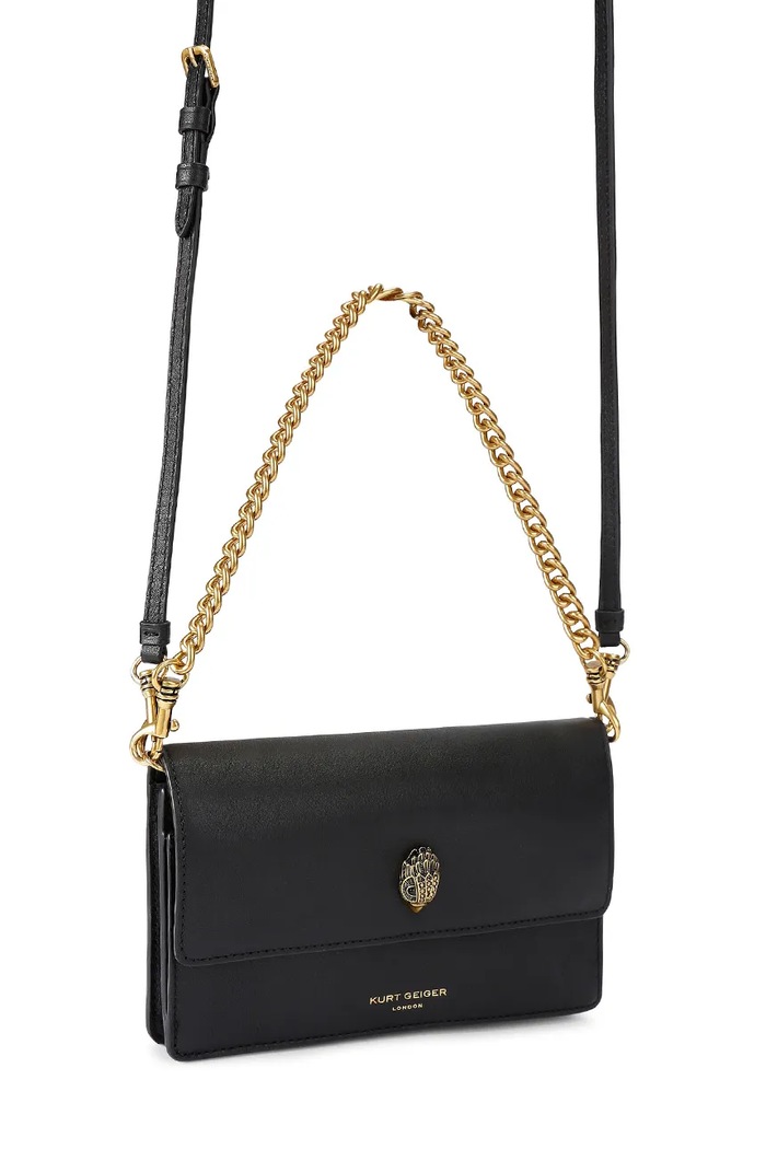 Kurt Geiger London torebka crossbody damska skórzana SLOANE 5832700109 czarny AW26