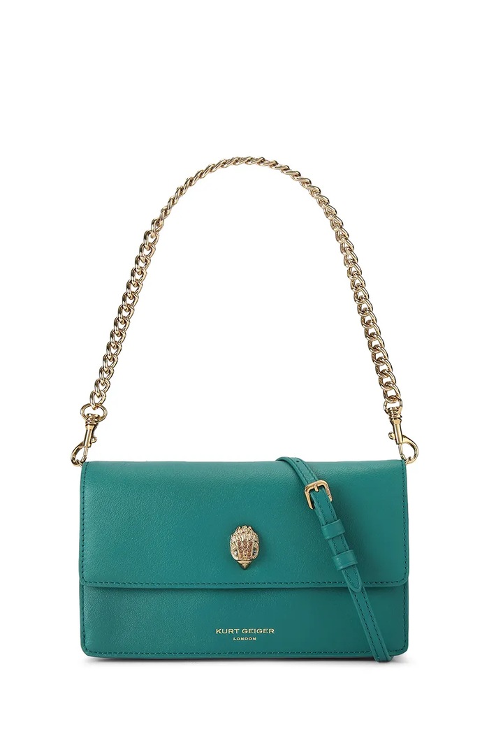Kurt Geiger London torebka crossbody damska skórzana SLOANE turkusowy 5832797109