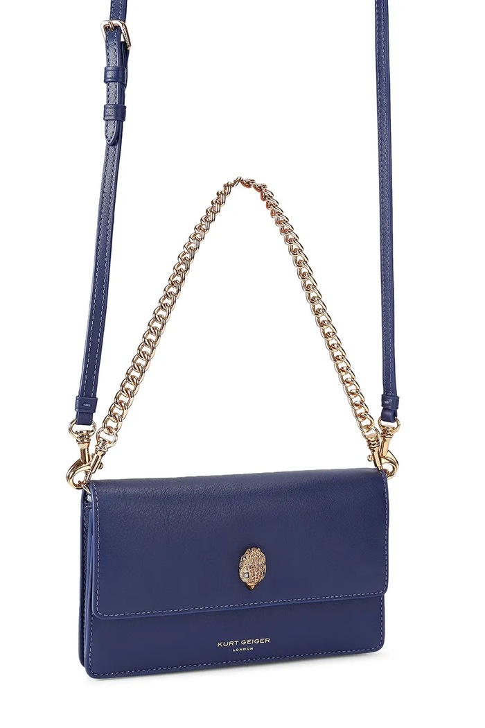 Kurt Geiger London torebka crossbody damska skórzana SLOANE 5832781109 niebieski AW26