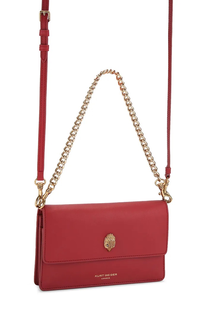 Kurt Geiger London torebka crossbody damska skórzana SLOANE 5832759109 czerwony AW26