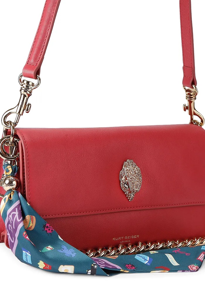 Akcesoria Kurt Geiger London torebka damska skórzana SLOANE 5578859109 czerwony