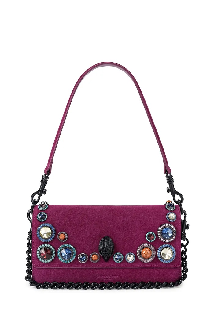 Kurt Geiger London torebka damska zamszowa SLOANE fioletowy 5842690209