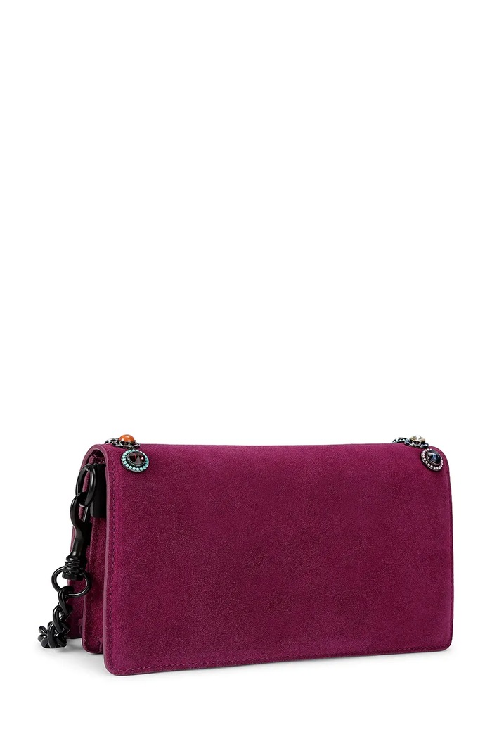 Akcesoria Kurt Geiger London torebka damska zamszowa SLOANE 5842690209 fioletowy