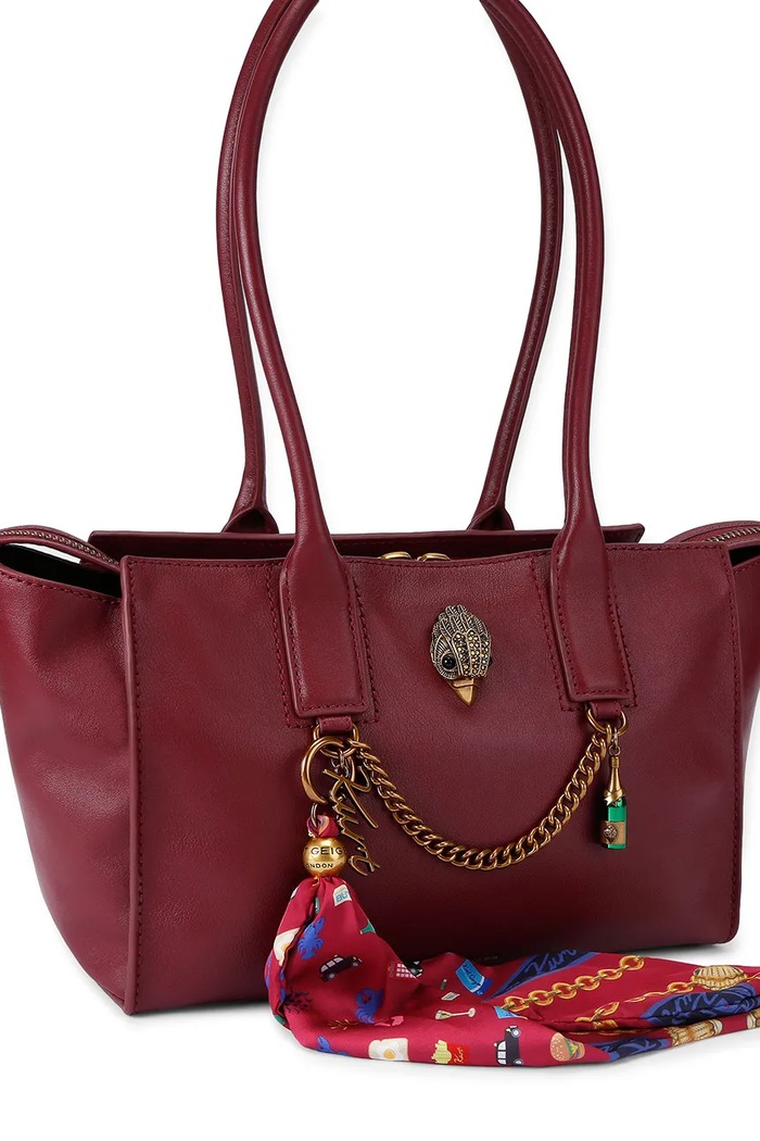 Kurt Geiger London torebka shopper damska skórzana SLOANE 5839056109 bordowy AW26