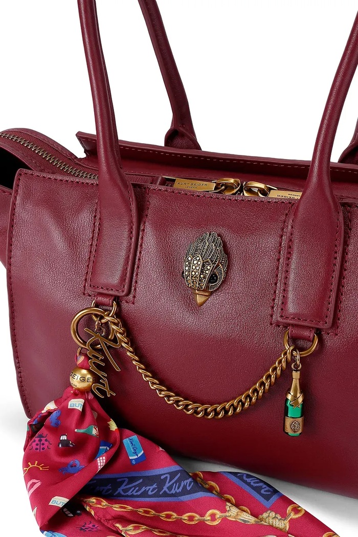 Kurt Geiger London torebka shopper damska skórzana SLOANE 5839056109 bordowy