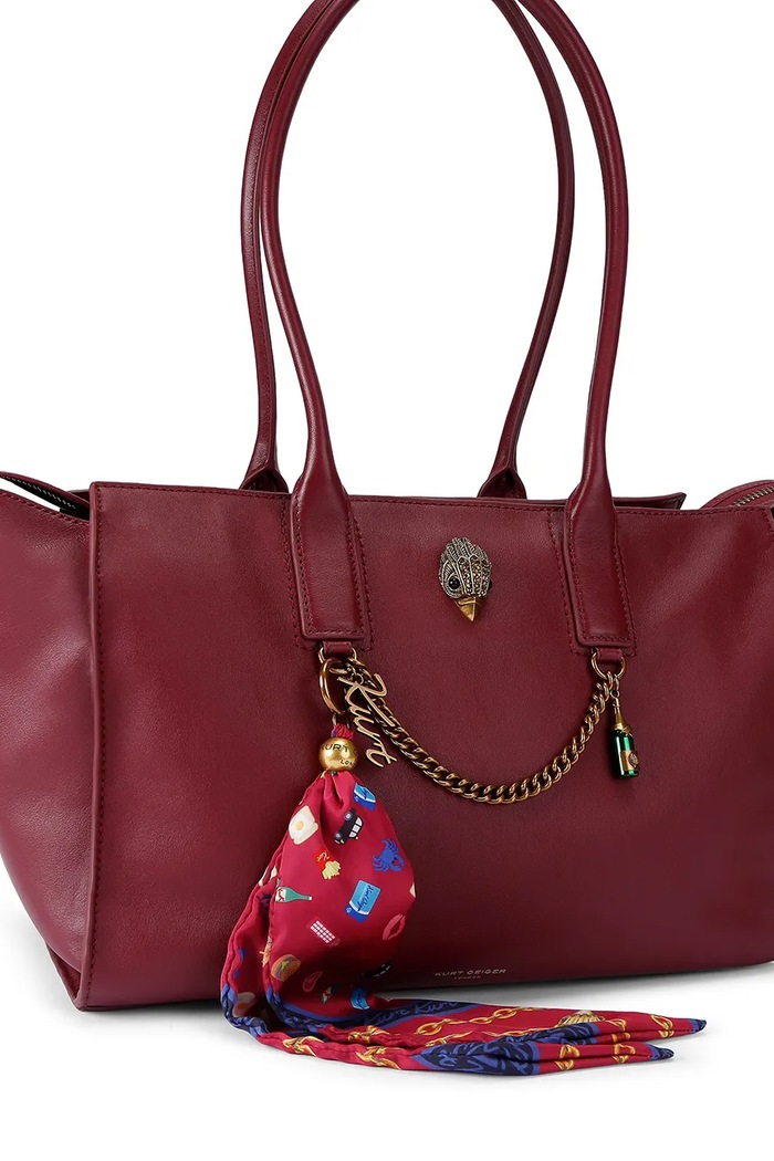 Kurt Geiger London torebka shopper damska skórzana SLOANE 5838856109 bordowy AW26