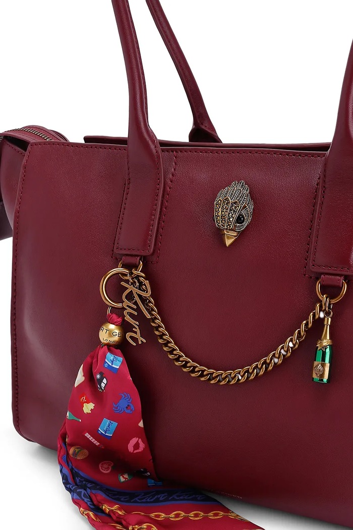 Kurt Geiger London torebka shopper damska skórzana SLOANE 5838856109 bordowy