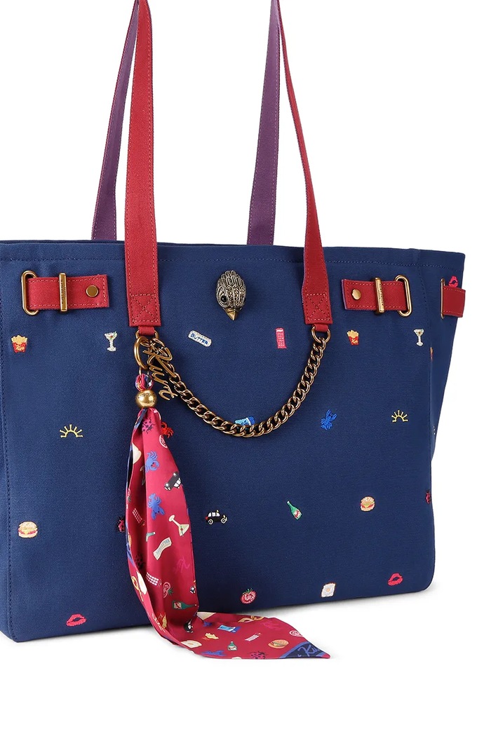 Kurt Geiger London torebka tote damska SLOANE 5838381339 niebieski AW26