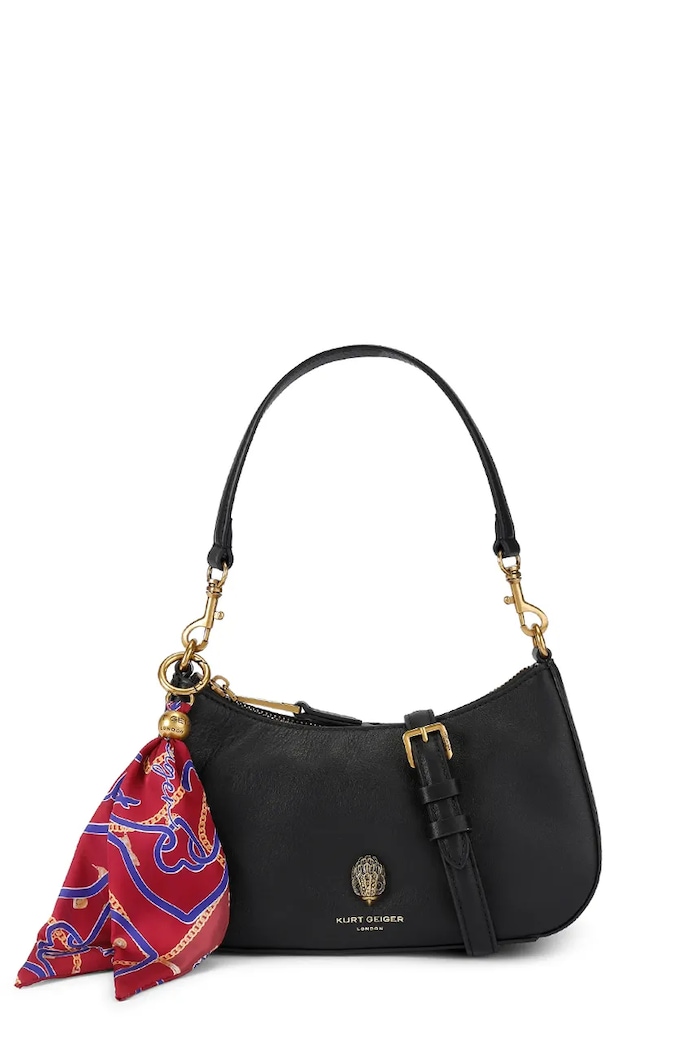 Kurt Geiger London torebka crossbody damska skórzana SLOANE HOBO czarny 5849700109