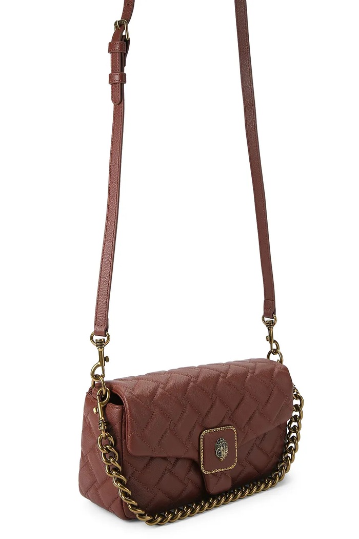 Kurt Geiger London listonoszka damska skórzana PIMLICO 5626854109 bordowy AW26