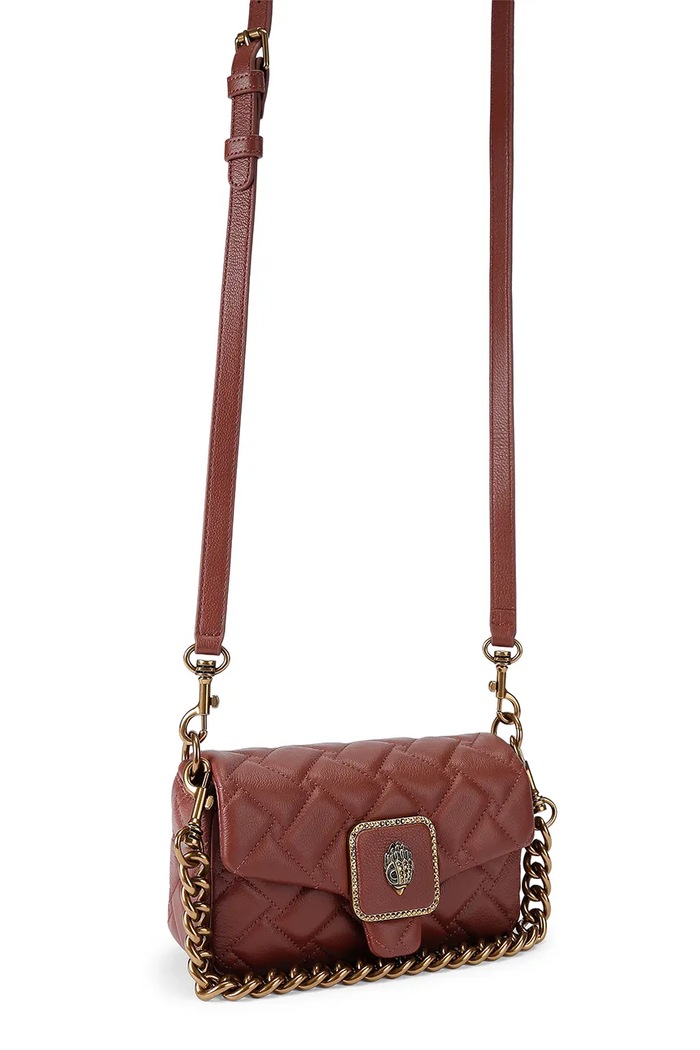 Kurt Geiger London torebka crossbody damska skórzana PIMLICO 5626754109 bordowy AW26
