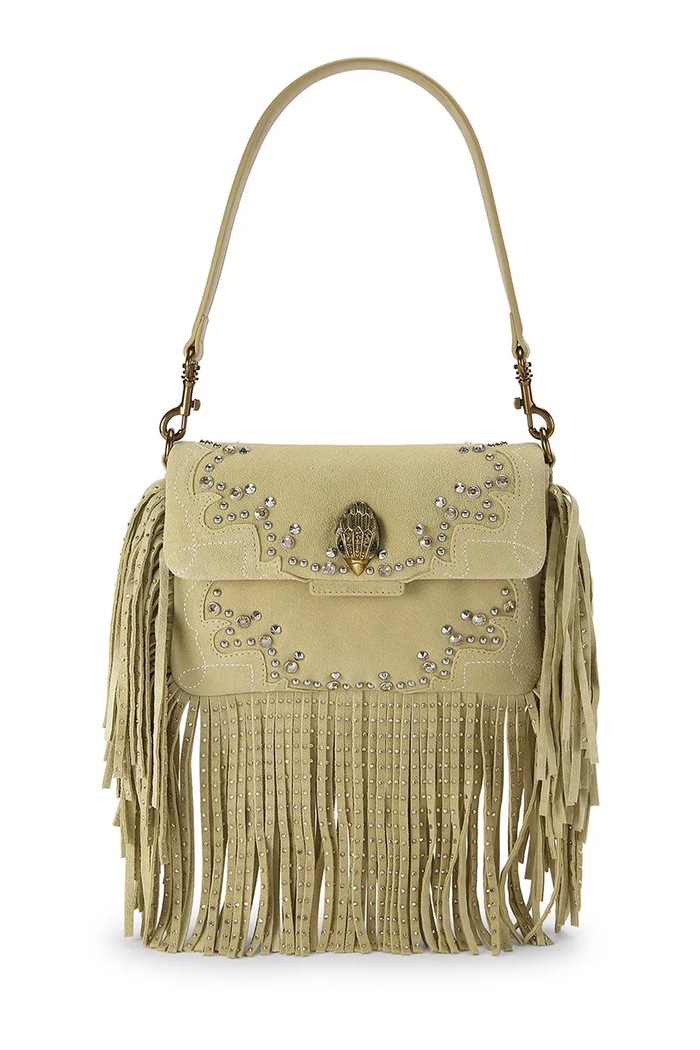 Kurt Geiger London torebka crossbody damska zamszowa OXFORD beżowy 5842949219