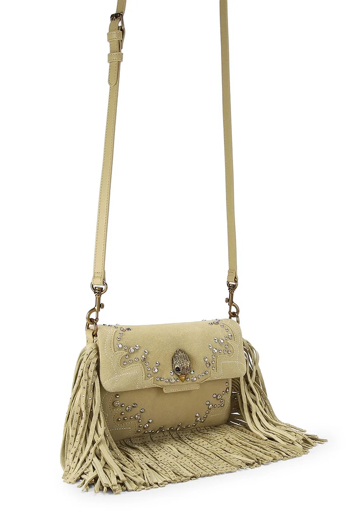 Kurt Geiger London torebka crossbody damska zamszowa OXFORD 5842949219 beżowy AW26