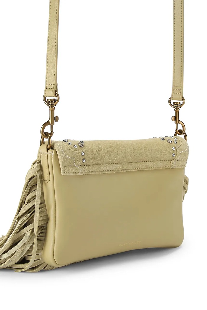 Akcesoria Kurt Geiger London torebka crossbody damska zamszowa OXFORD 5842949219 beżowy