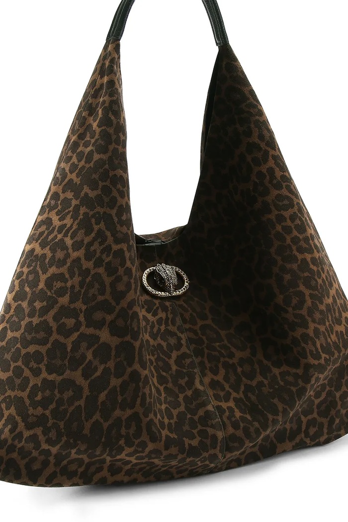 Kurt Geiger London torebka shopper damska zamszowa CHELSEA LG SLOUCH HOBO 5049739289 brązowy AW26