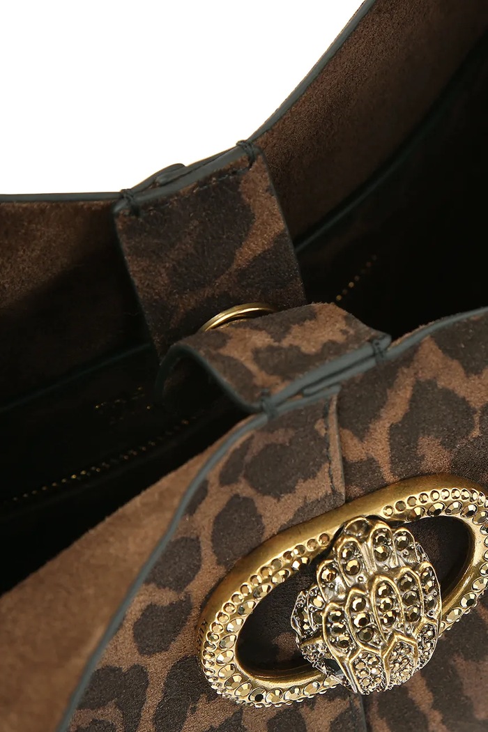 Kurt Geiger London torebka shopper damska zamszowa CHELSEA LG SLOUCH HOBO 5049739289 brązowy