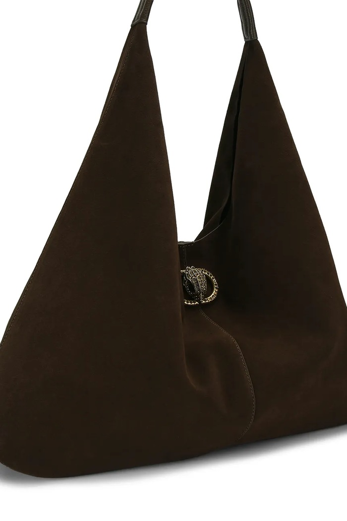 Kurt Geiger London torebka shopper damska zamszowa CHELSEA LG SLOUCH HOBO 5049731209 brązowy AW26