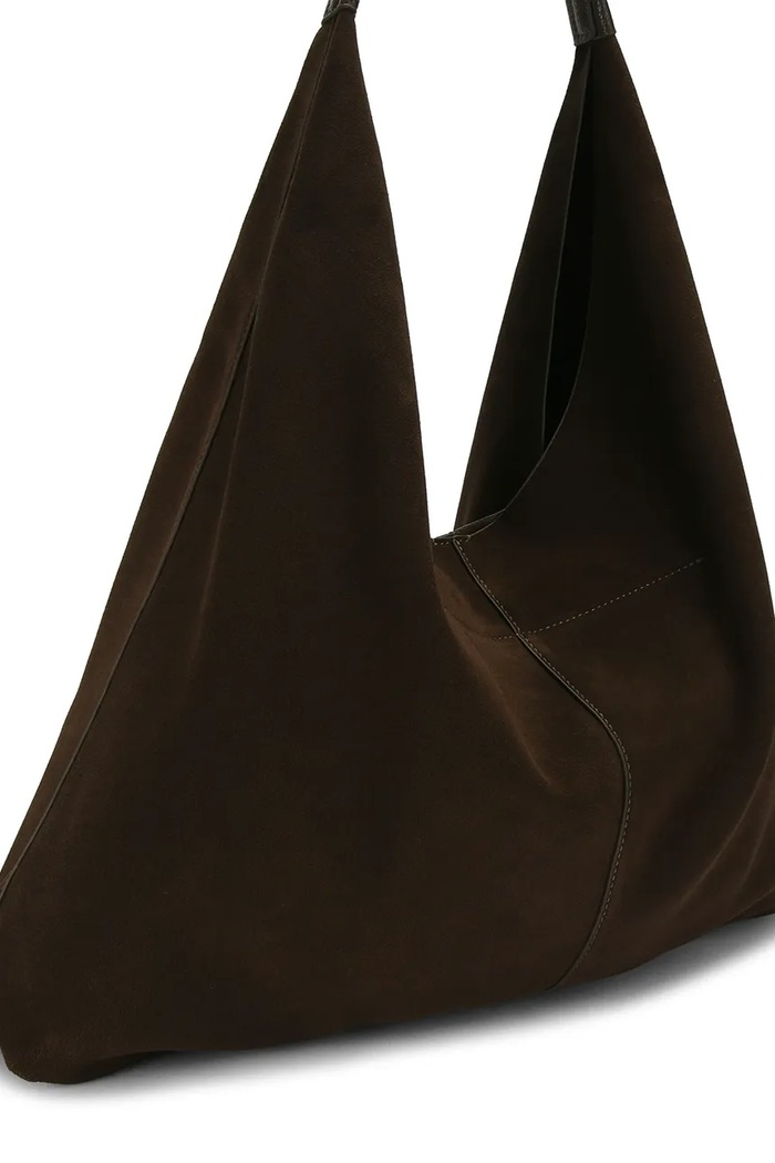 Akcesoria Kurt Geiger London torebka shopper damska zamszowa CHELSEA LG SLOUCH HOBO 5049731209 brązowy