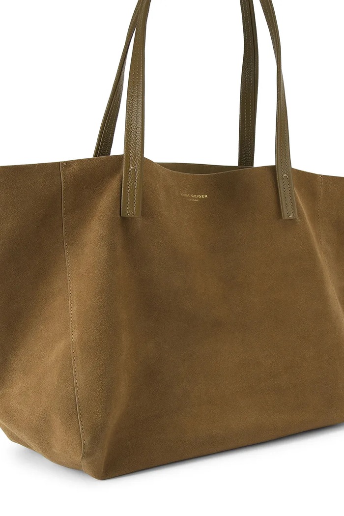 Kurt Geiger London torebka shopper damska zamszowa VIOLET 5456033209 brązowy AW26