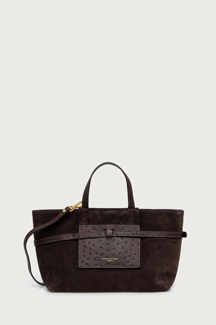 Gianni Chiarini Torebka shopper damska zamszowa BELTY brązowy BS.12695.CM.STEMU