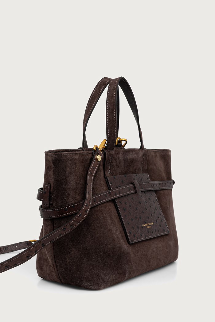 Gianni Chiarini Torebka shopper damska zamszowa BELTY BS.12695.CM.STEMU brązowy AW26
