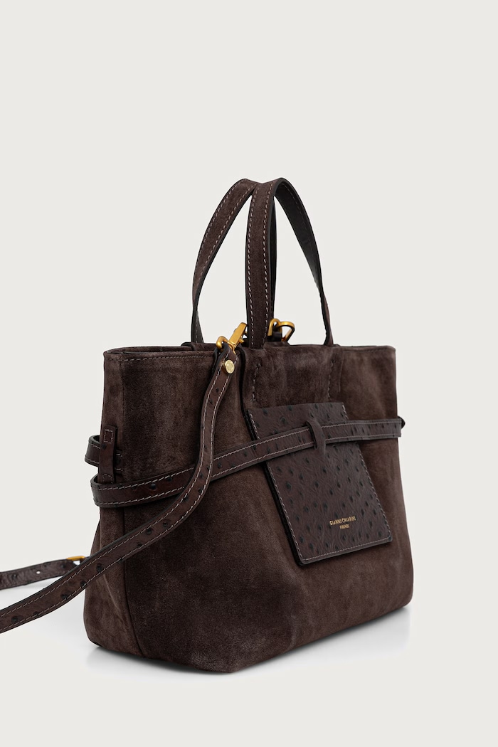 Gianni Chiarini Torebka shopper damska zamszowa BELTY BS.12695.CM.STEMU brązowy AW26