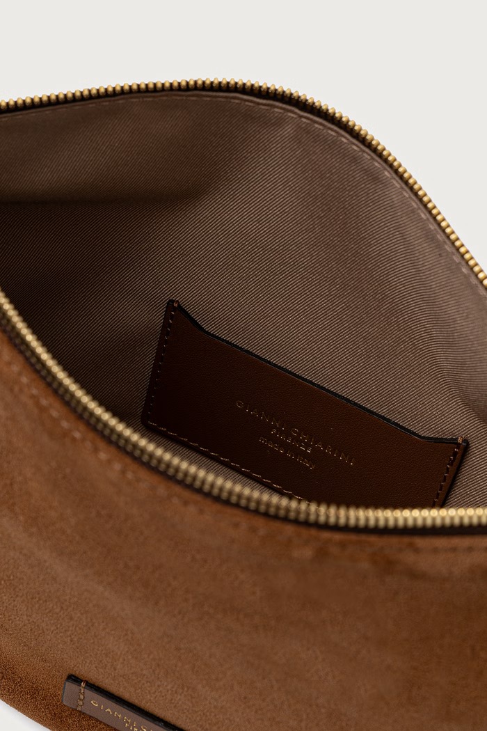 Gianni Chiarini geantă crossbody pentru femei din piele întoarsă CLEO BS.12690.CM.PL maro