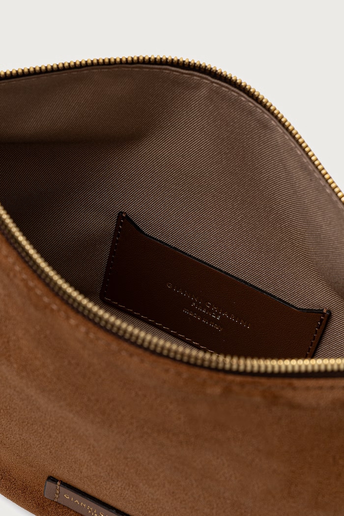 Gianni Chiarini geantă crossbody pentru femei din piele întoarsă CLEO BS.12690.CM.PL maro