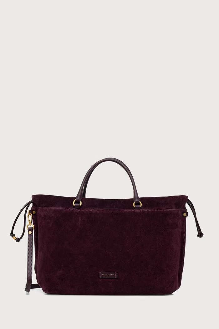 Gianni Chiarini torebka shopper damska zamszowa MORGANA bordowy BS.12261.CM.PL