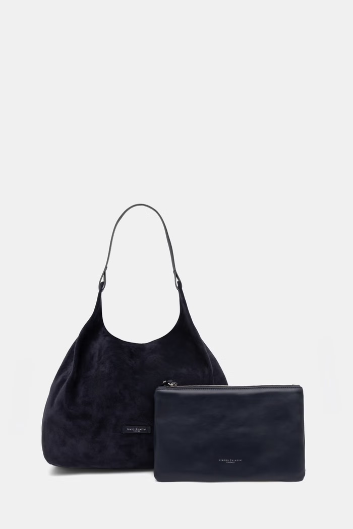 Gianni Chiarini torebka shopper damska skórzana DUA granatowy BS.9800.CM.PL