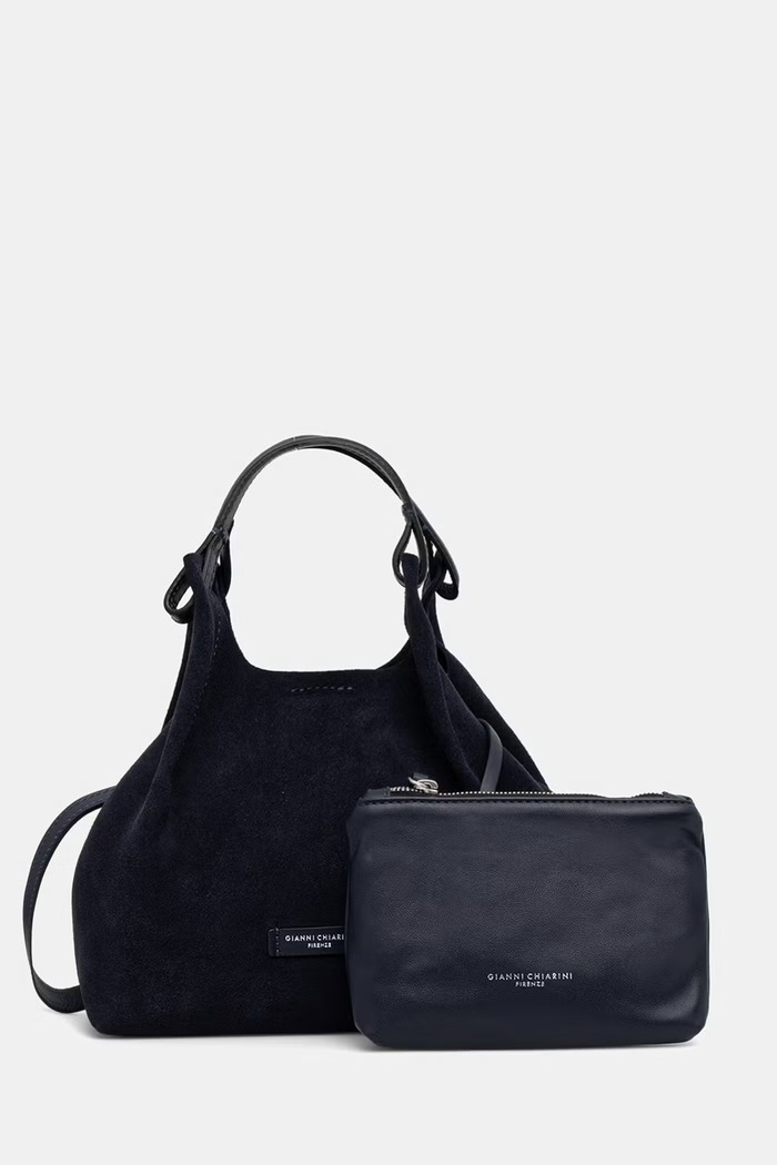 Gianni Chiarini torebka crossbody damska zamszowa DUA granatowy BS.9799.CM.PL