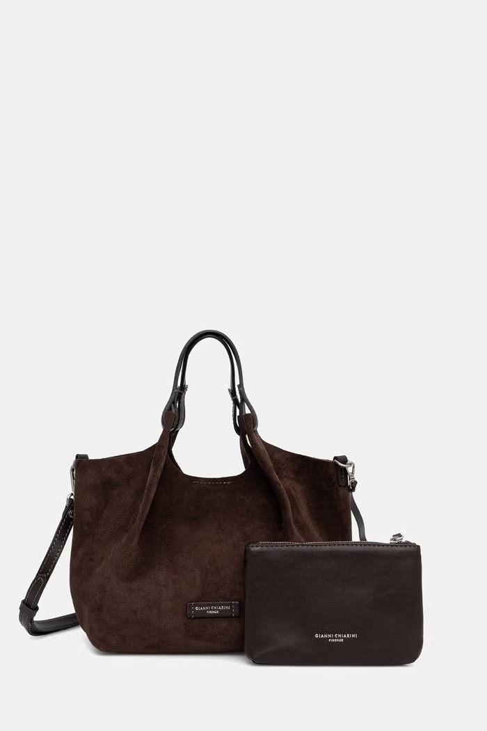 Gianni Chiarini torebka crossbody damska zamszowa DUA brązowy BS.9799.CM.PL