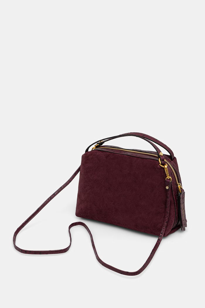 Akcesoria Gianni Chiarini torebka crossbody damska zamszowa ALIFA BS.8628.CM.STEMU bordowy