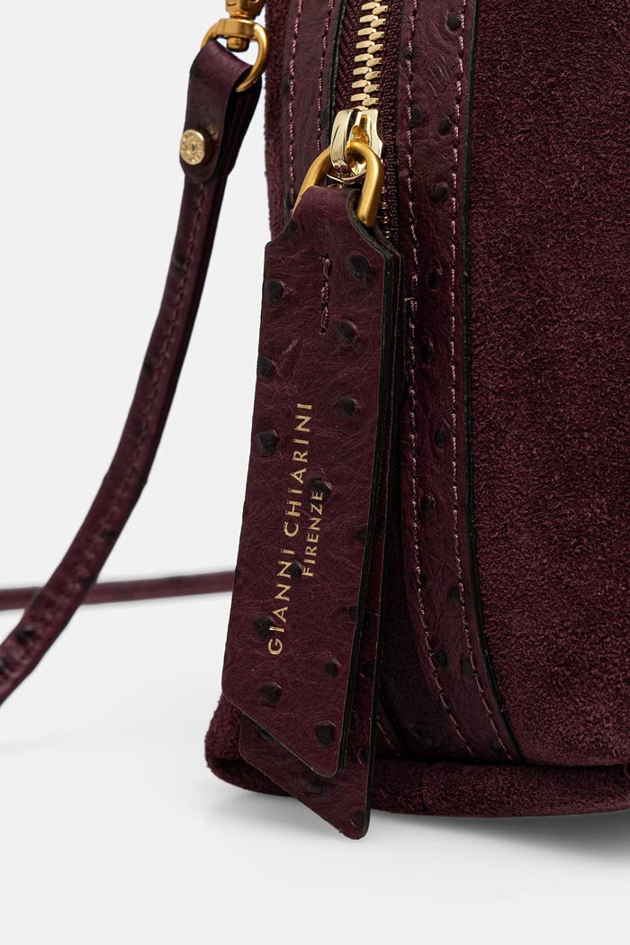 Gianni Chiarini torebka crossbody damska zamszowa ALIFA bordowy BS.8628.CM.STEMU