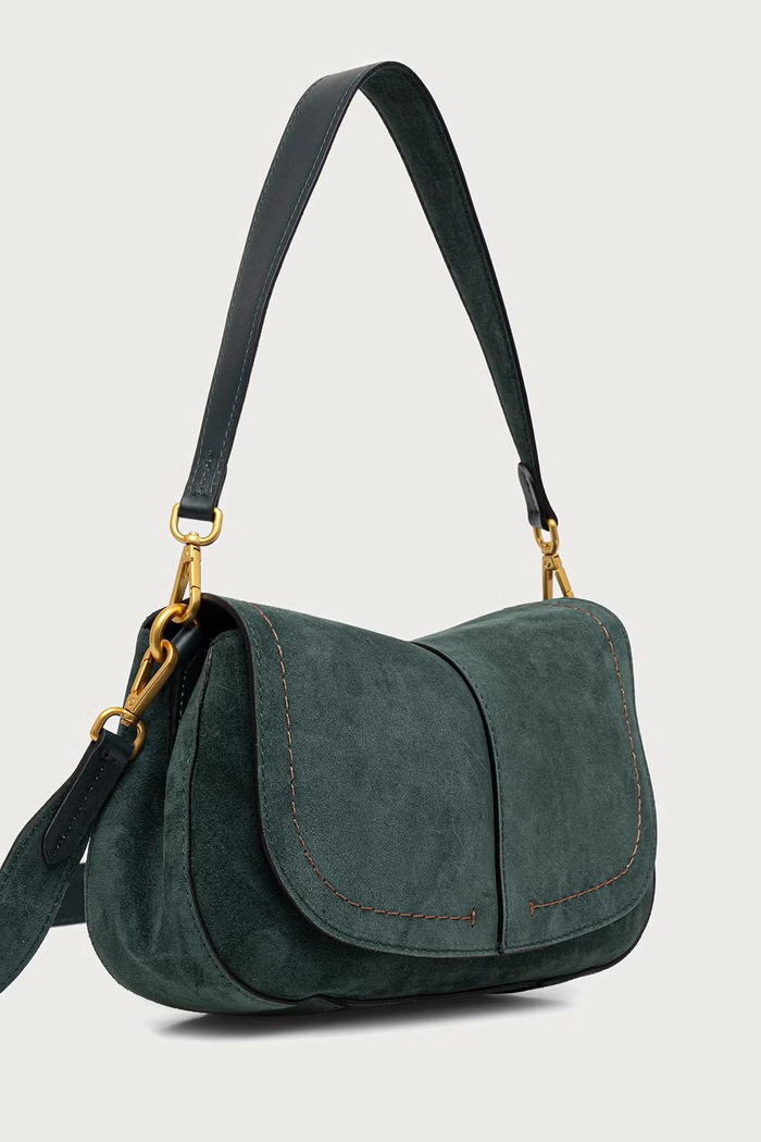 Gianni Chiarini torebka crossbody damska zamszowa HELENA ROUND BS.12618.CM.PL zielony AW26