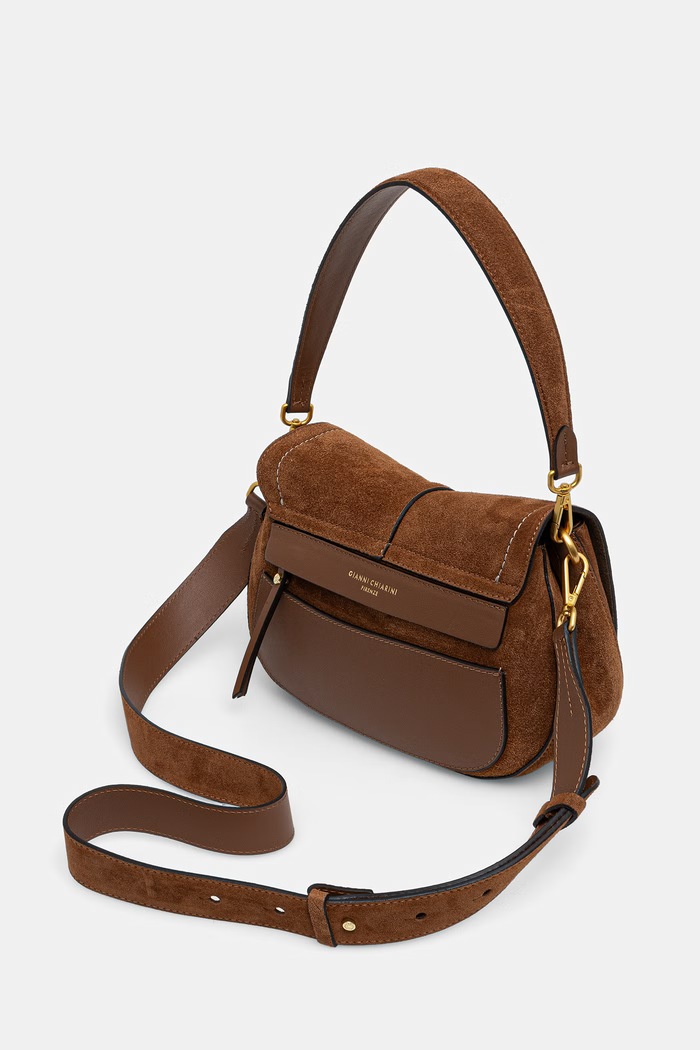 Akcesoria Gianni Chiarini torebka crossbody damska zamszowa HELENA ROUND BS.12618.CM.PL brązowy