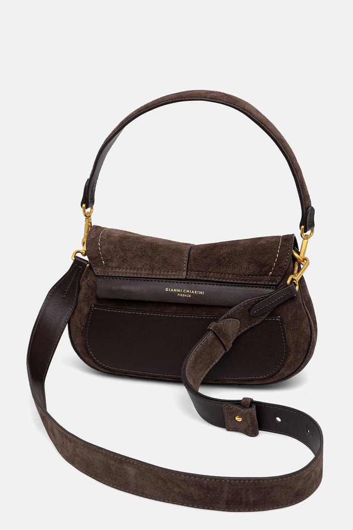 Akcesoria Gianni Chiarini torebka crossbody damska zamszowa HELENA ROUND BS.12618.CM.PL brązowy
