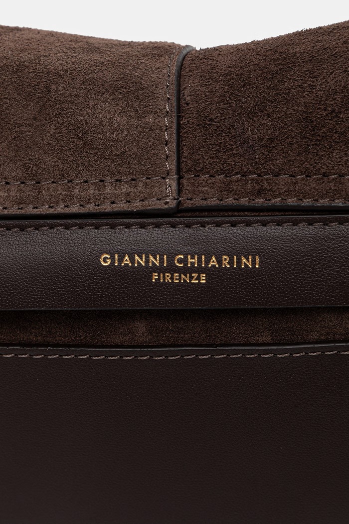 Gianni Chiarini torebka crossbody damska zamszowa HELENA ROUND brązowy BS.12618.CM.PL