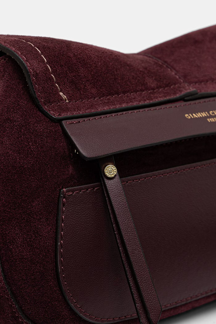 Gianni Chiarini torebka crossbody damska zamszowa HELENA ROUND bordowy BS.12618.CM.PL
