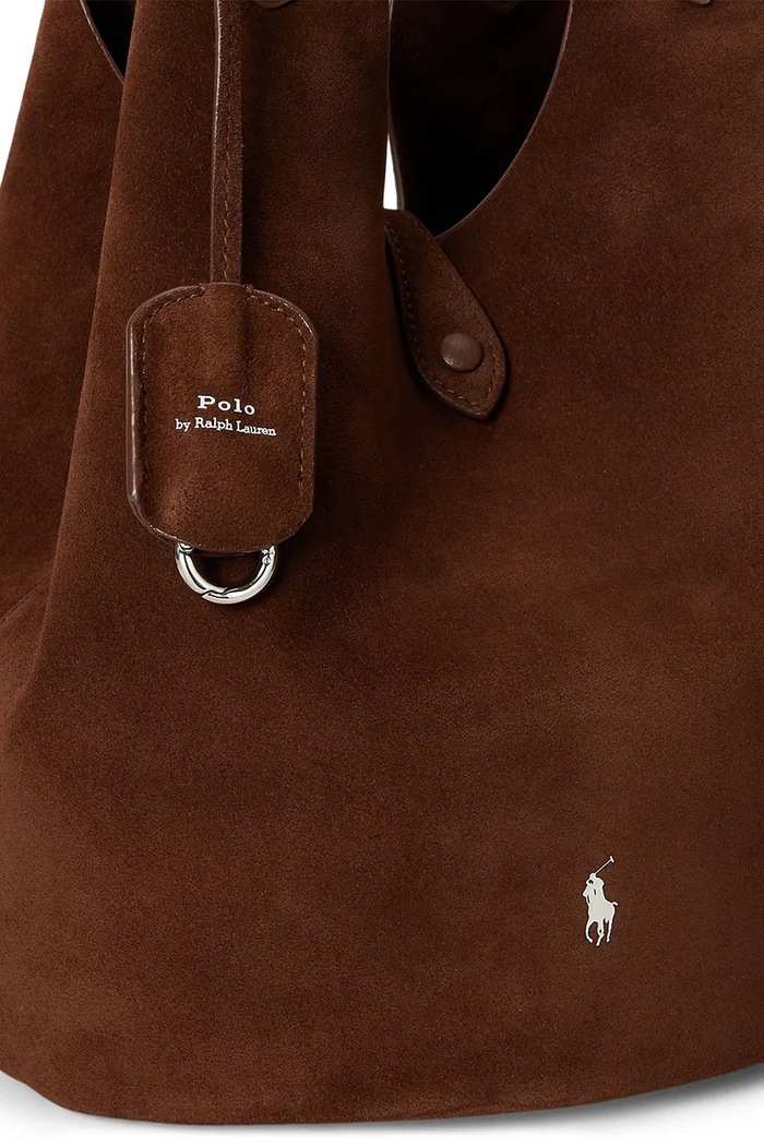 Polo Ralph Lauren torebka shopper damska zamszowa 428P23824 brązowy