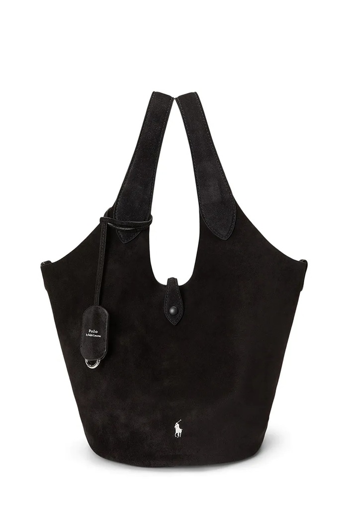 Polo Ralph Lauren Kabelka typu shopper dámska semišová čierna 428P23824