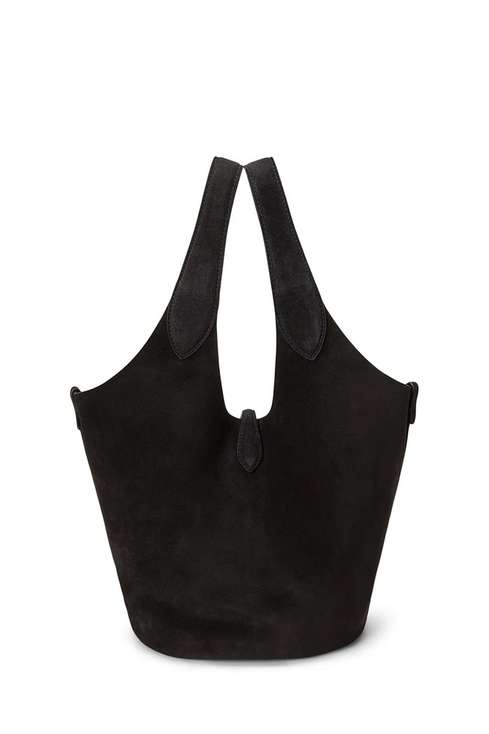 Polo Ralph Lauren Geantă shopper pentru femei din piele întoarsă negru 428P23824